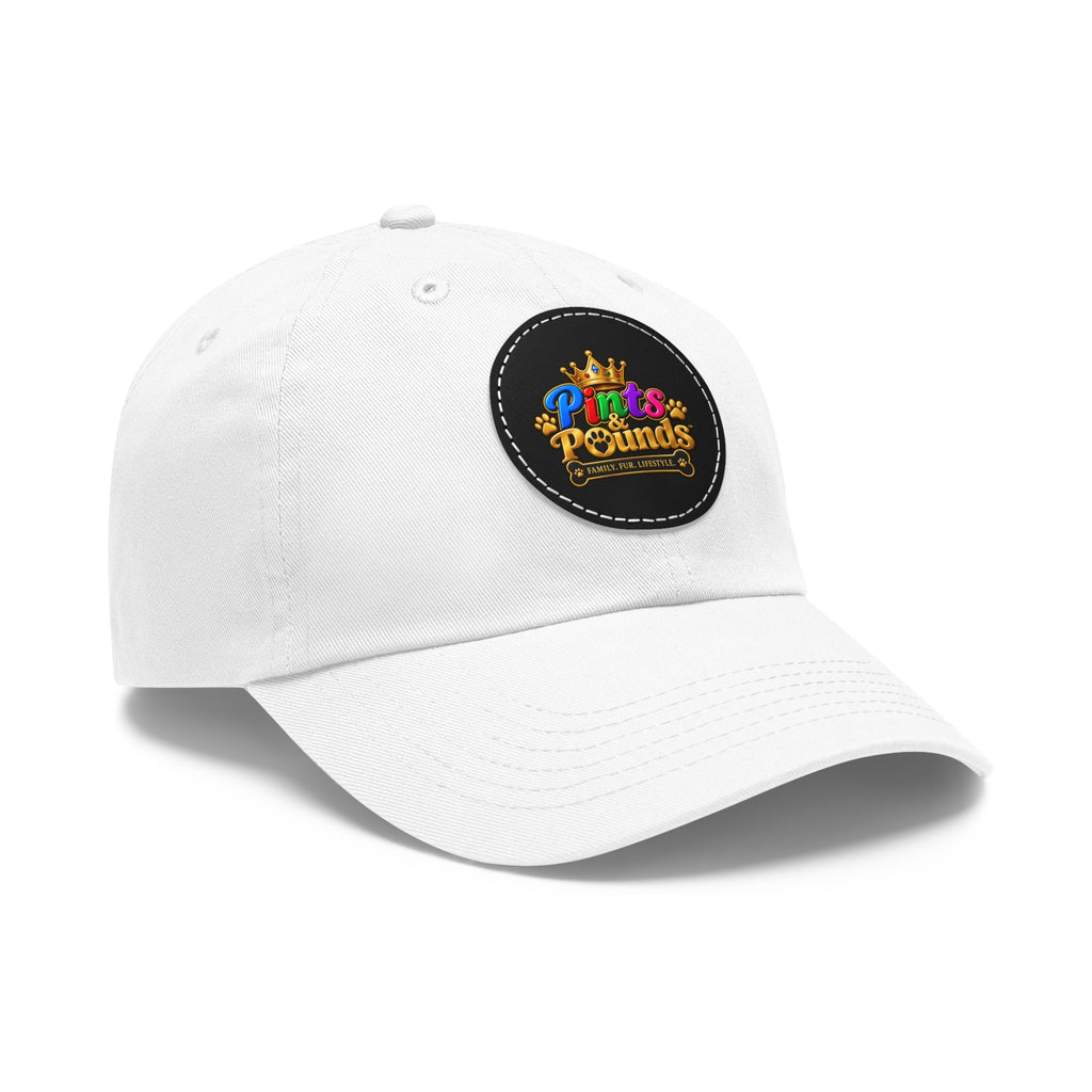 Pints & Pounds Dad Hat with Leather Patch