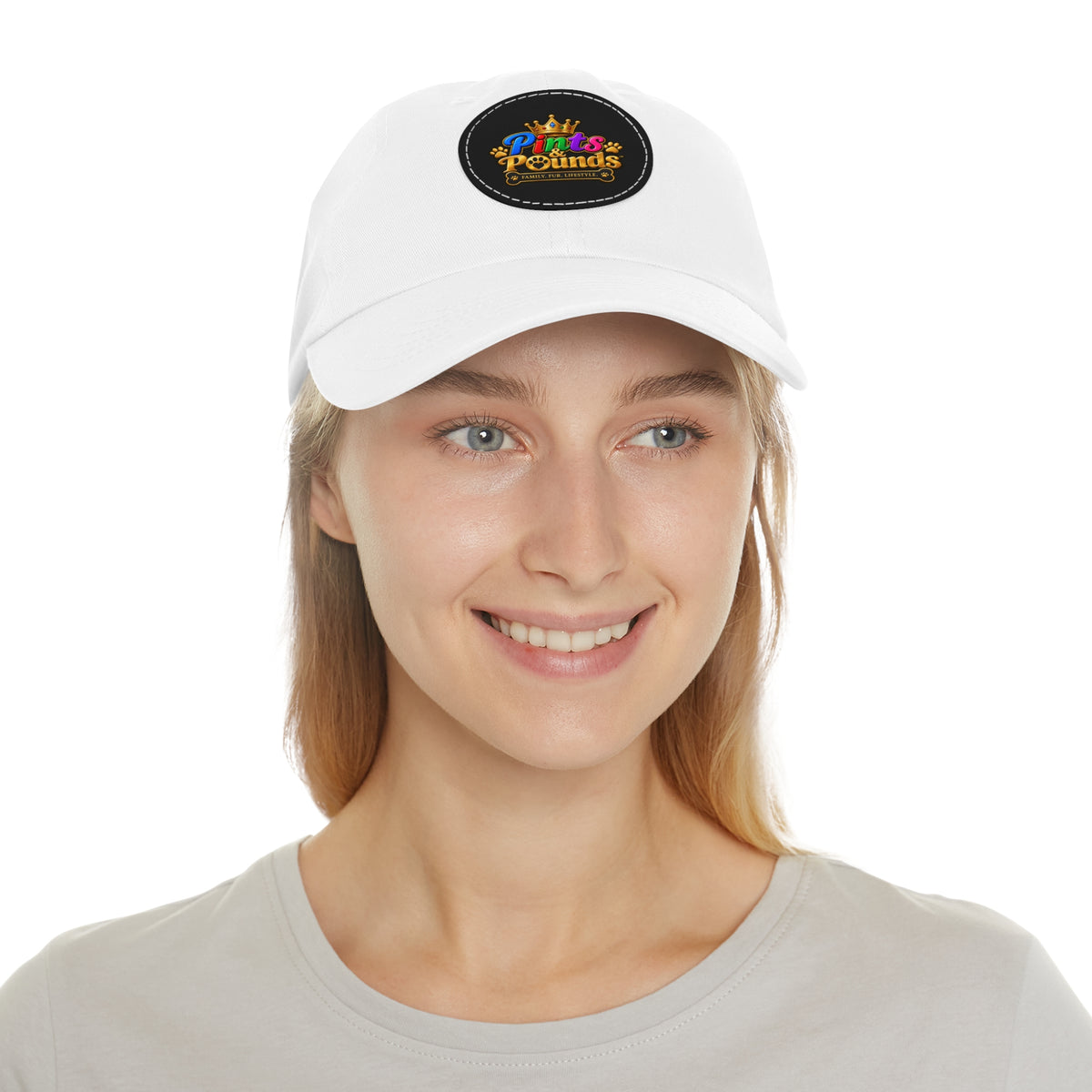 Pints & Pounds Dad Hat with Leather Patch