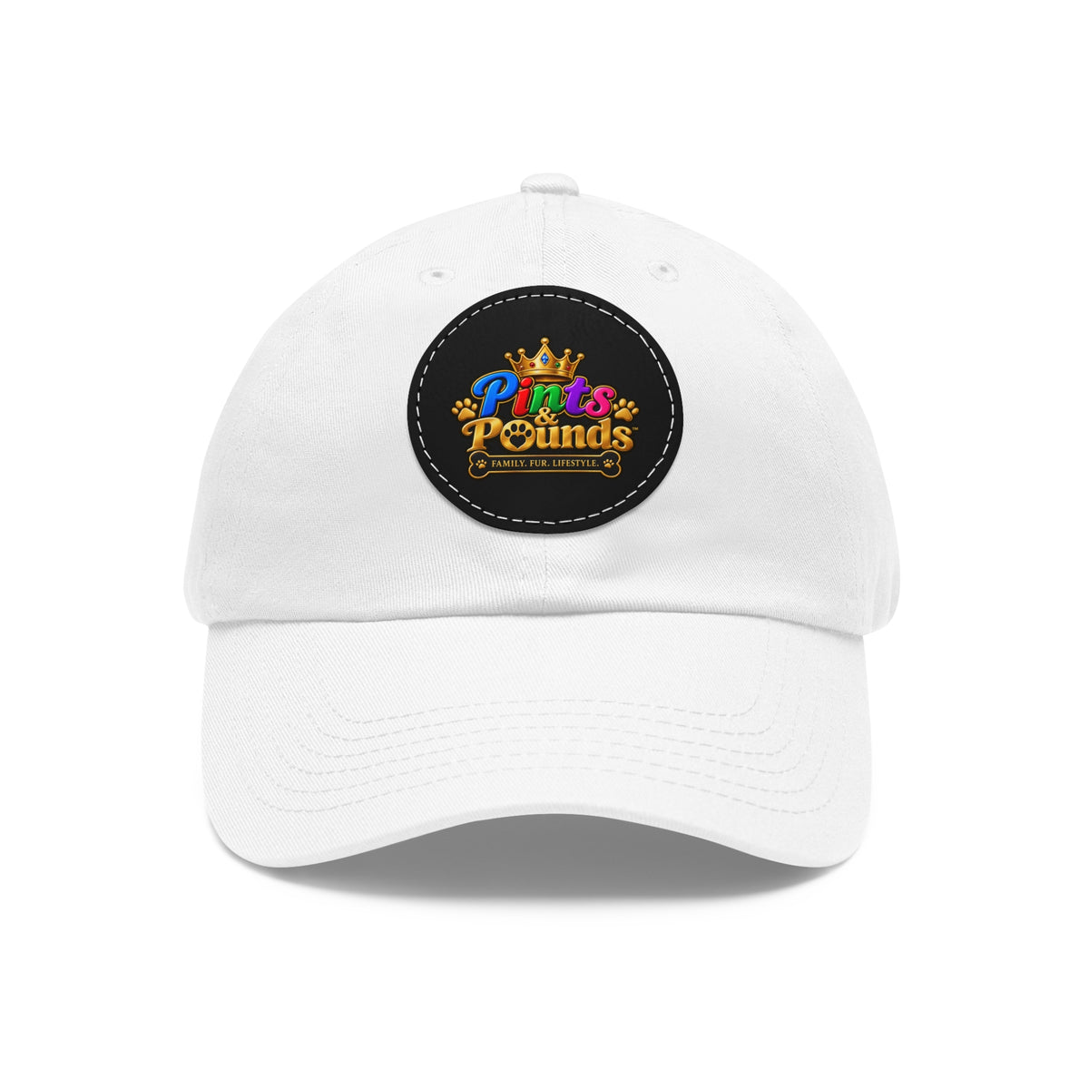 Pints & Pounds Dad Hat with Leather Patch